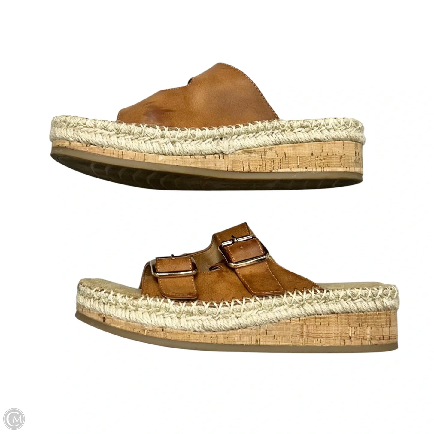 Sandals Heels Platform By White Mountain In Tan, Size: 6.5