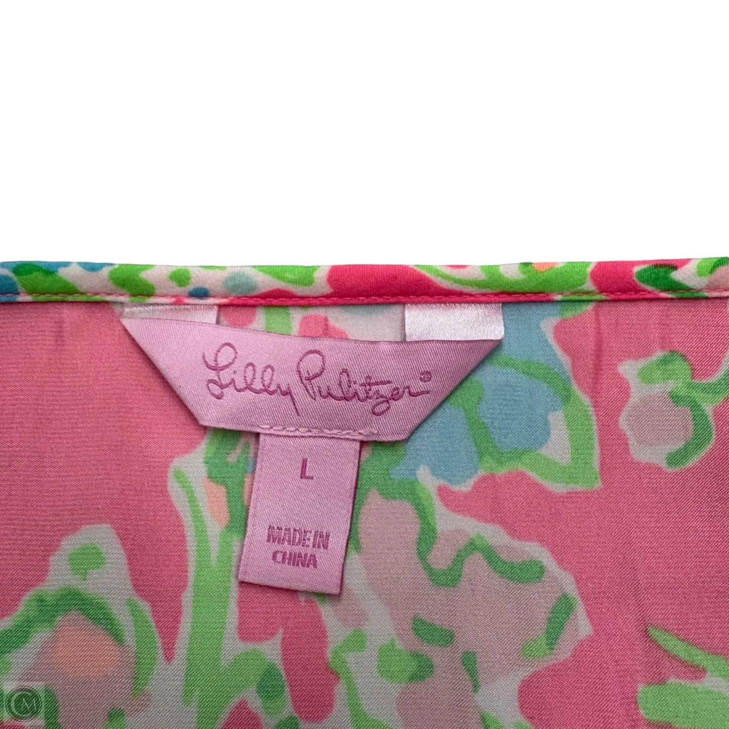 Romper Designer By Lilly Pulitzer In Green & Pink, Size: L