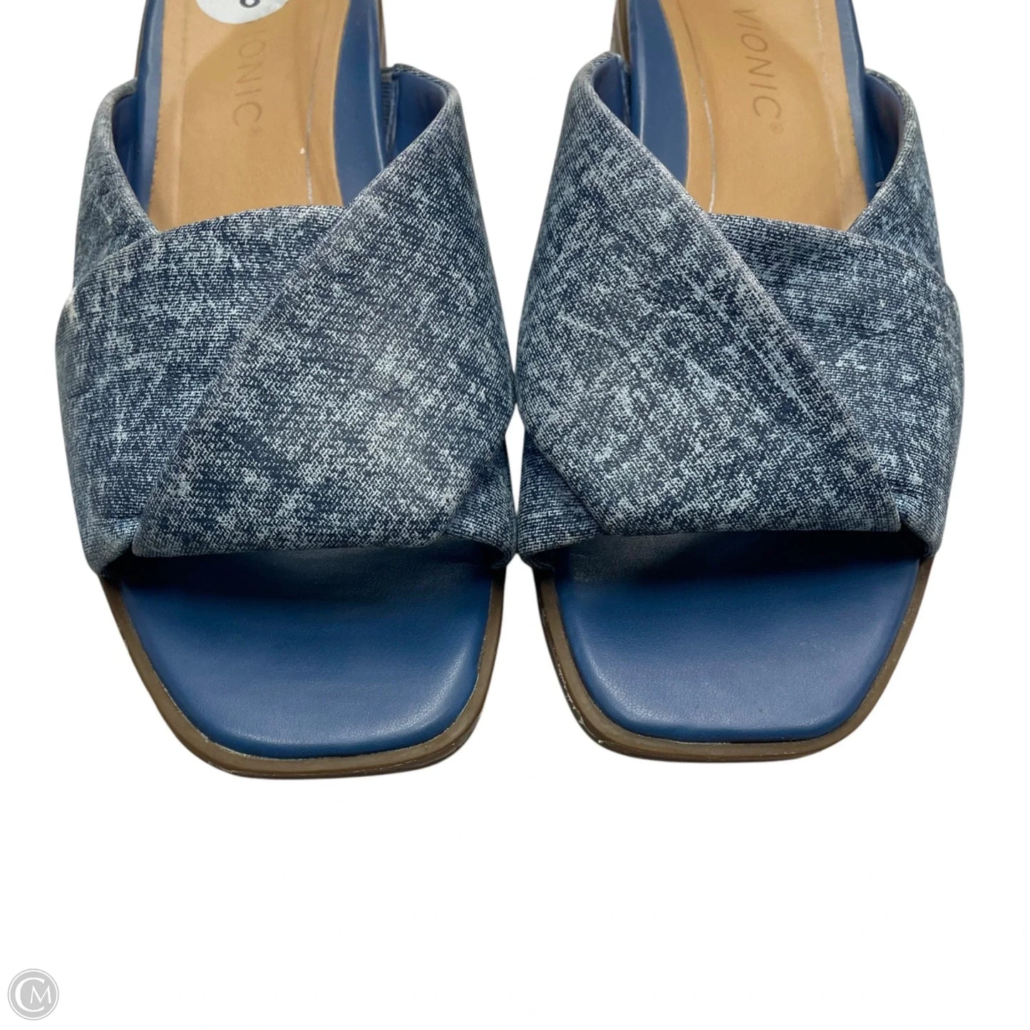 Sandals Flats By Vionic In Blue Denim, Size: 8