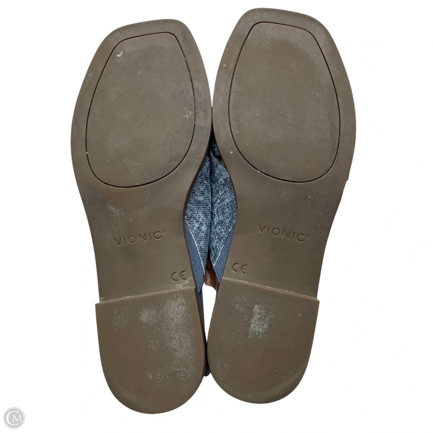 Sandals Flats By Vionic In Blue Denim, Size: 8