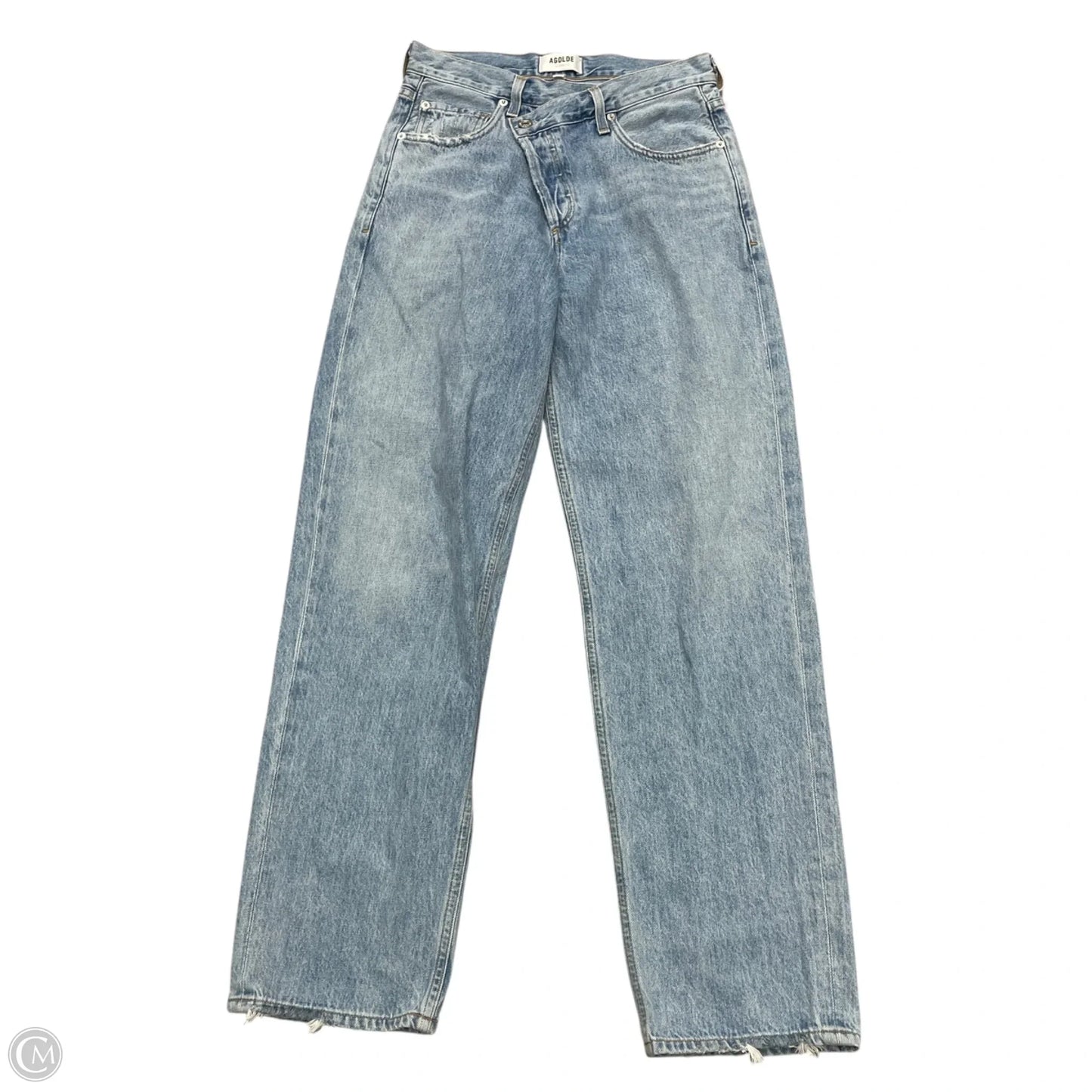 Jeans Straight By Agolde In Blue Denim, Size: 0