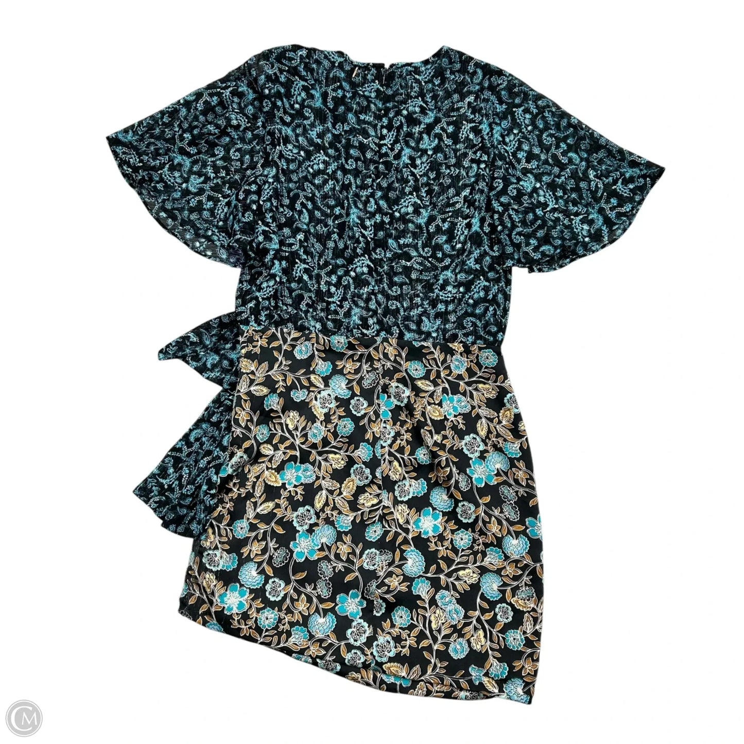 Dress Designer By Misa In Black & Blue, Size: Xs