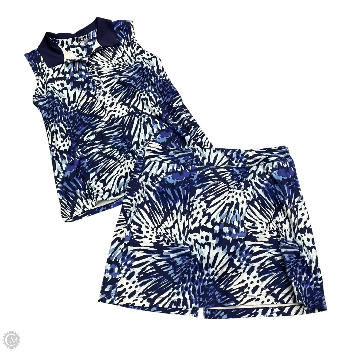 Skort 2pc Set By Coral Bay In Blue & White, Size: L