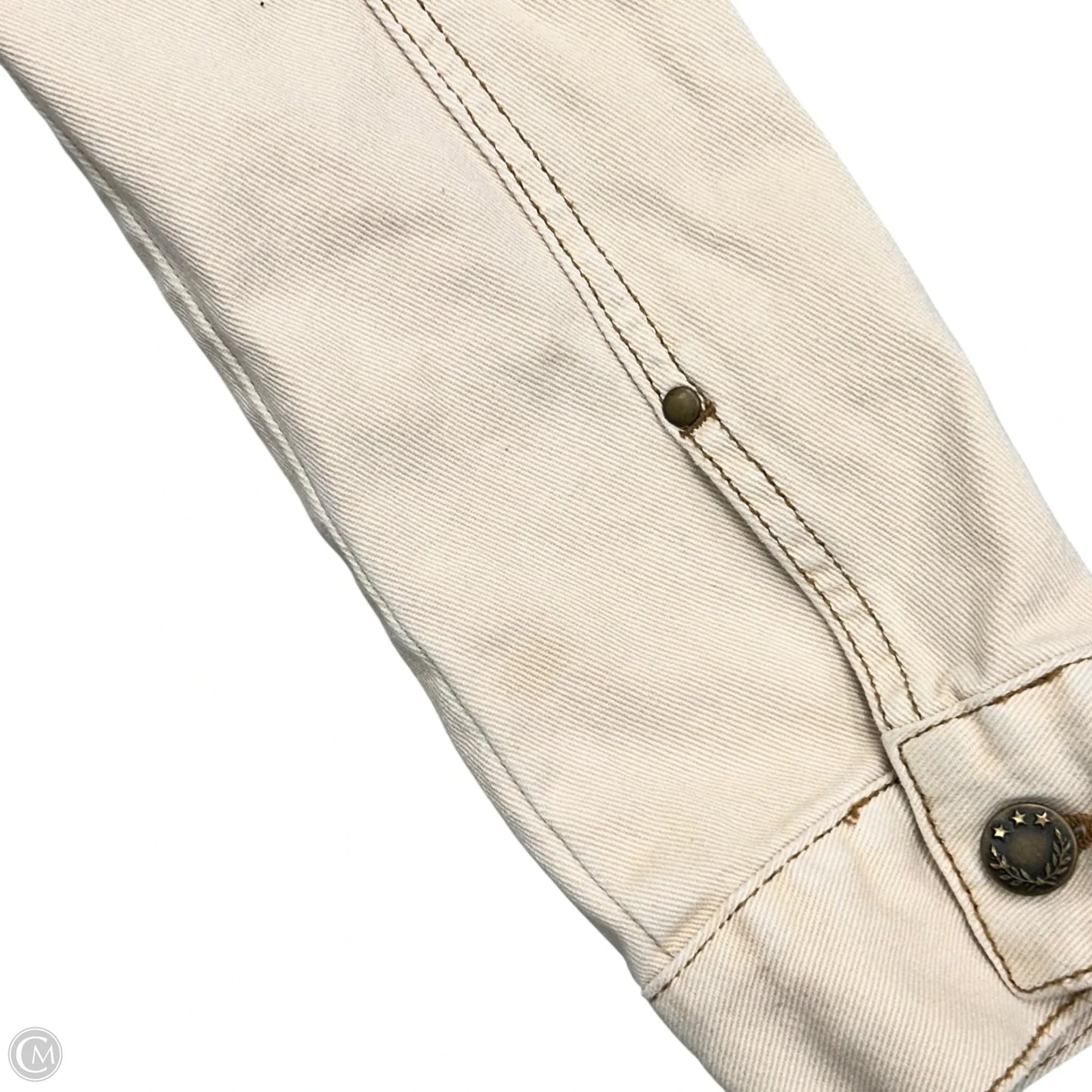 Jacket Denim By Free People In Tan, Size: M