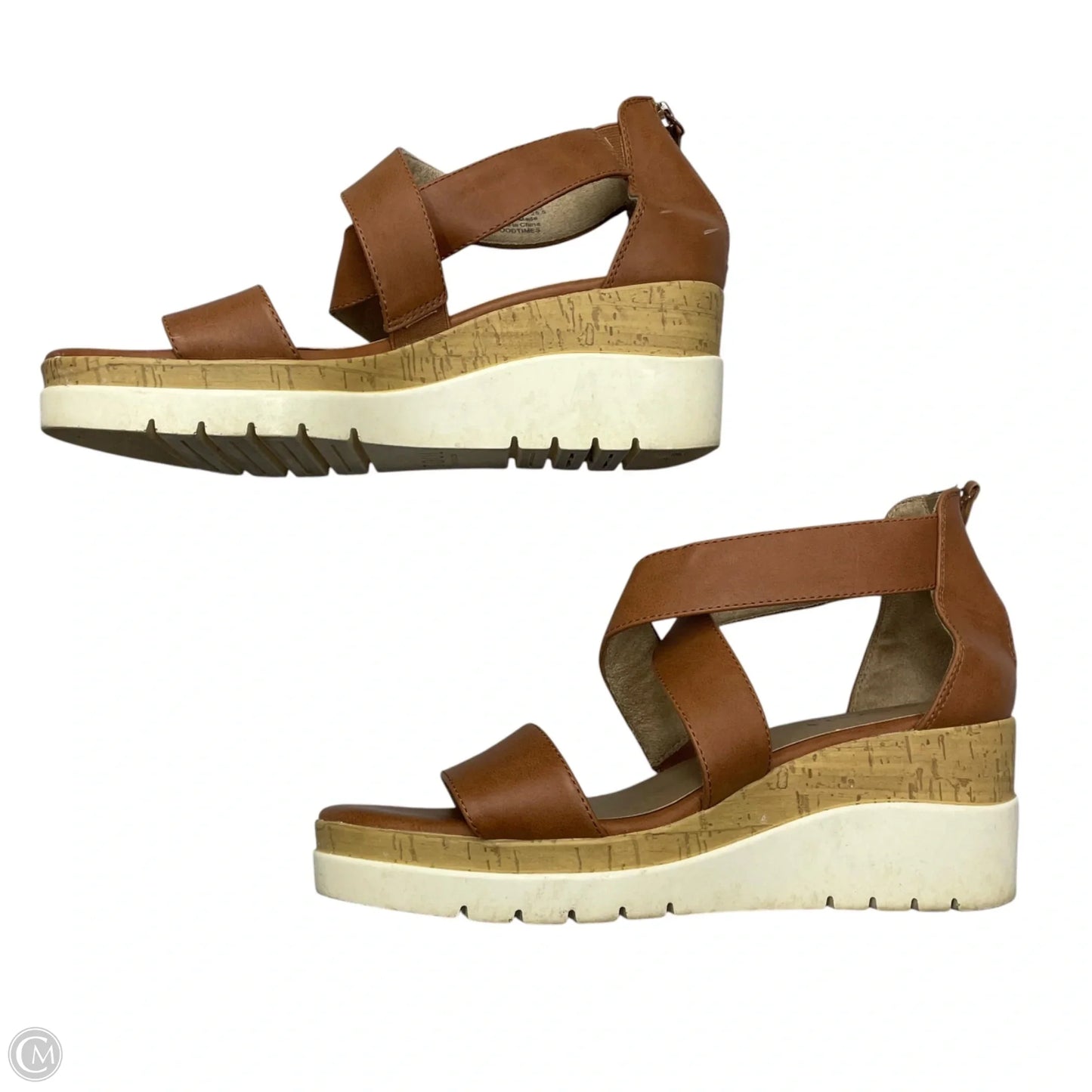 Sandals Heels Wedge By Naturalizer In Tan, Size: 9