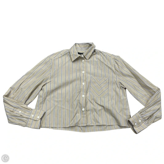 Blouse Long Sleeve By Rag And Bone In Tan & White, Size: S