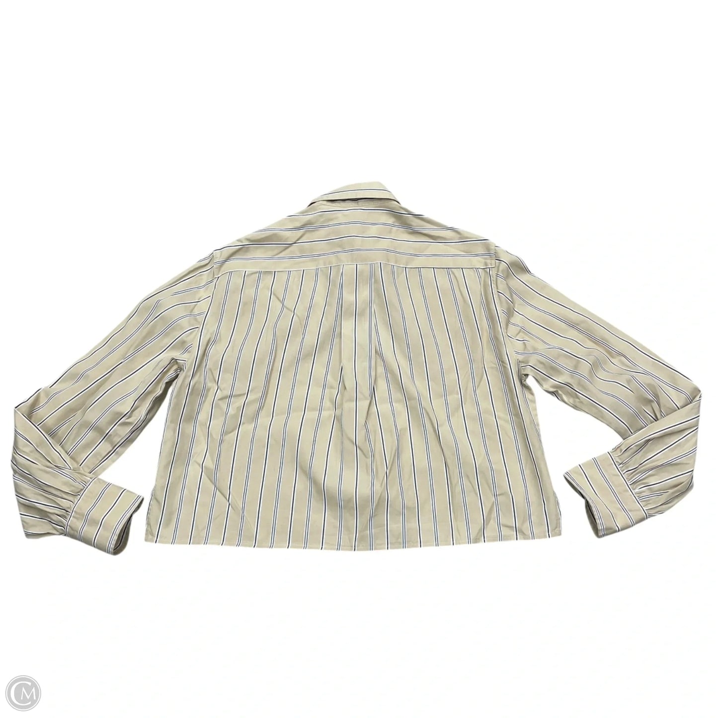 Blouse Long Sleeve By Rag And Bone In Tan & White, Size: S