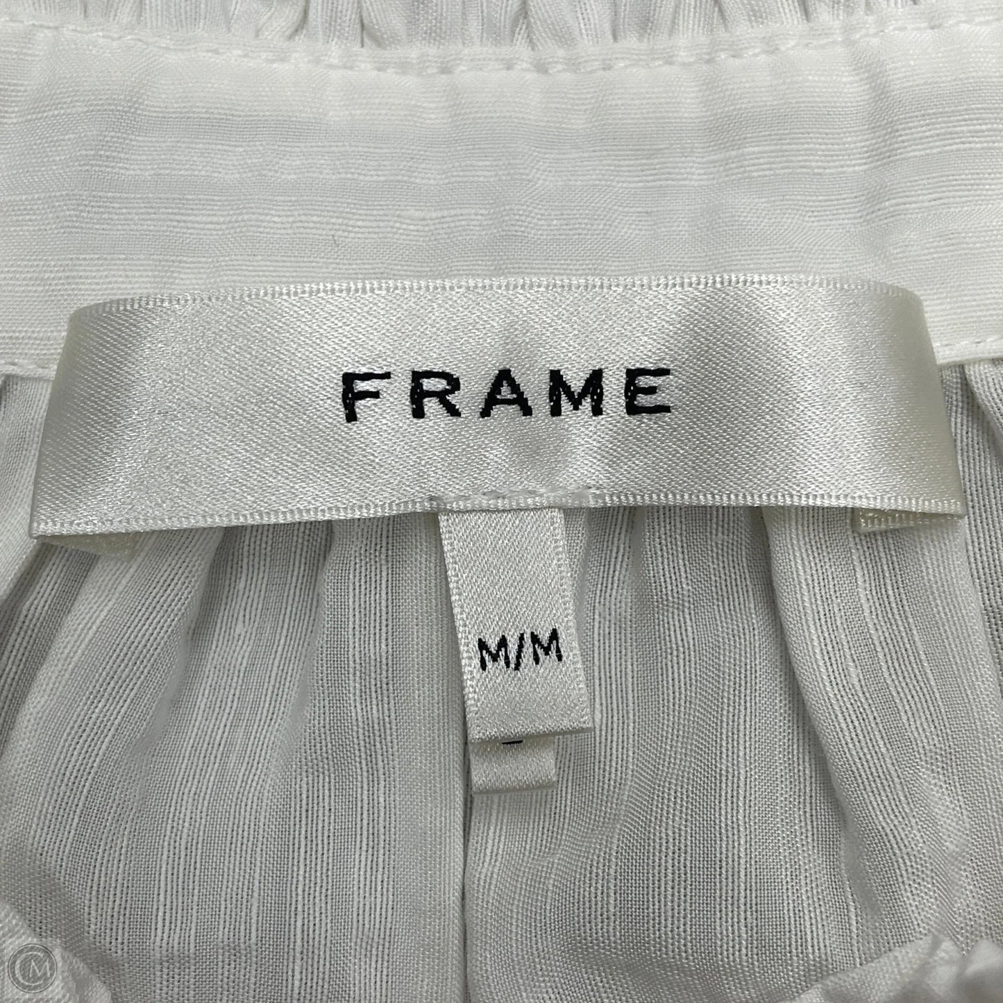 Top Short Sleeve By Frame In White, Size: M
