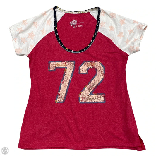 Top Short Sleeve By Pilcro In Pink & Red, Size: S