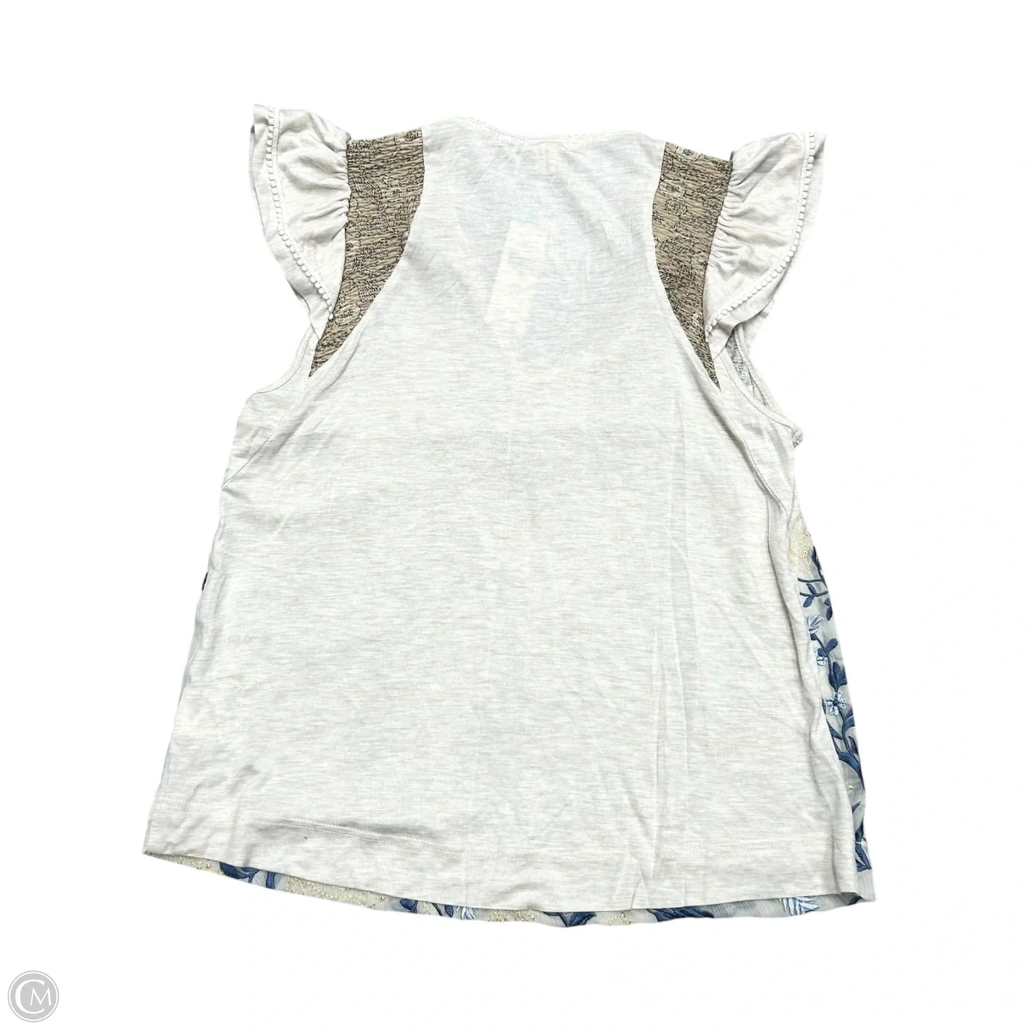 Top Short Sleeve By Tiny In Blue & Cream, Size: Xxs