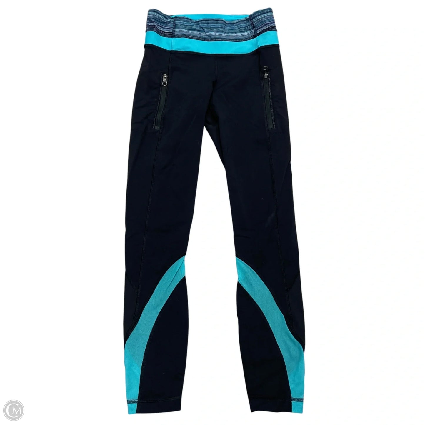 Athletic Capris By Lululemon In Black & Blue, Size: Xs