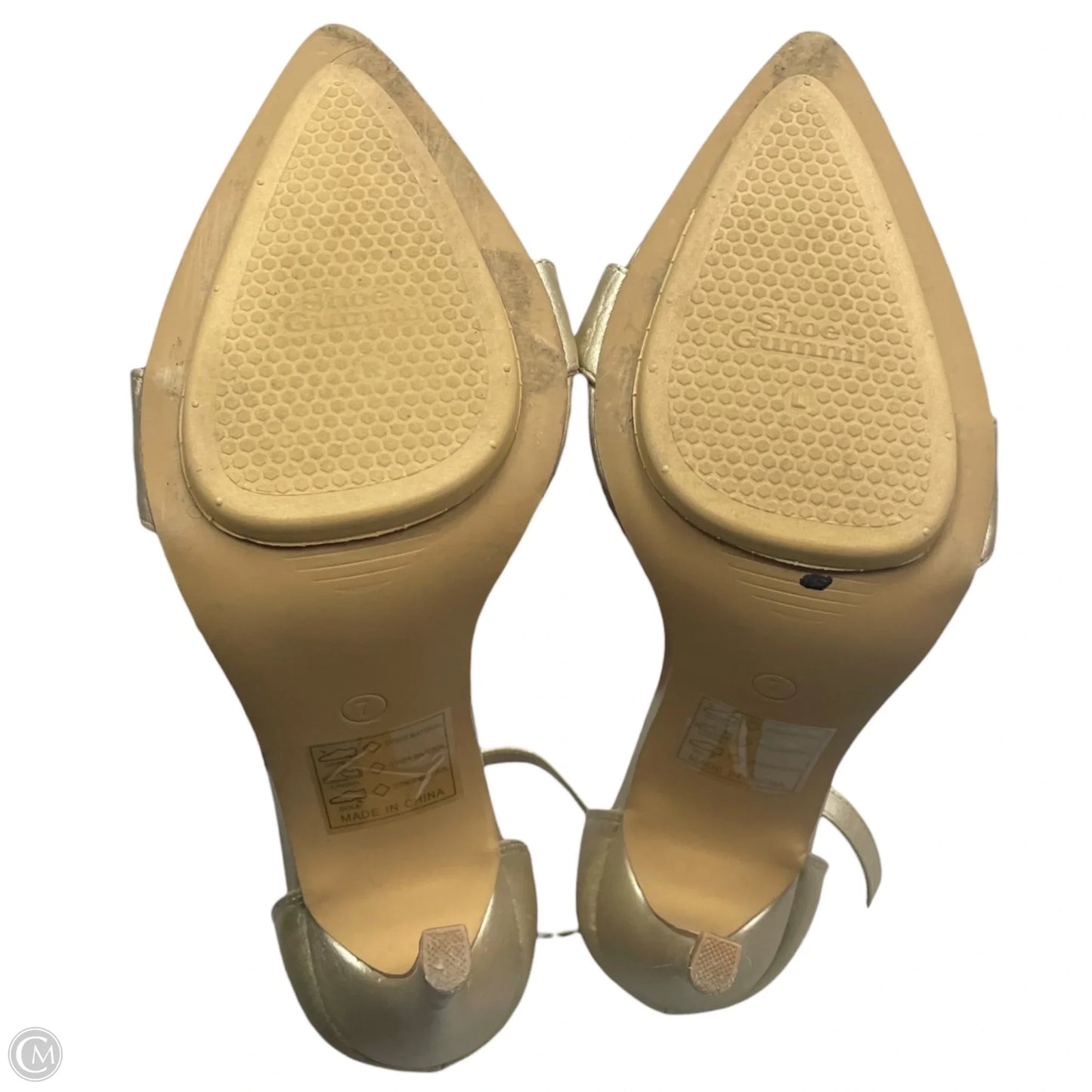 Sandals Heels Stiletto By Boohoo Boutique In Gold, Size: 9