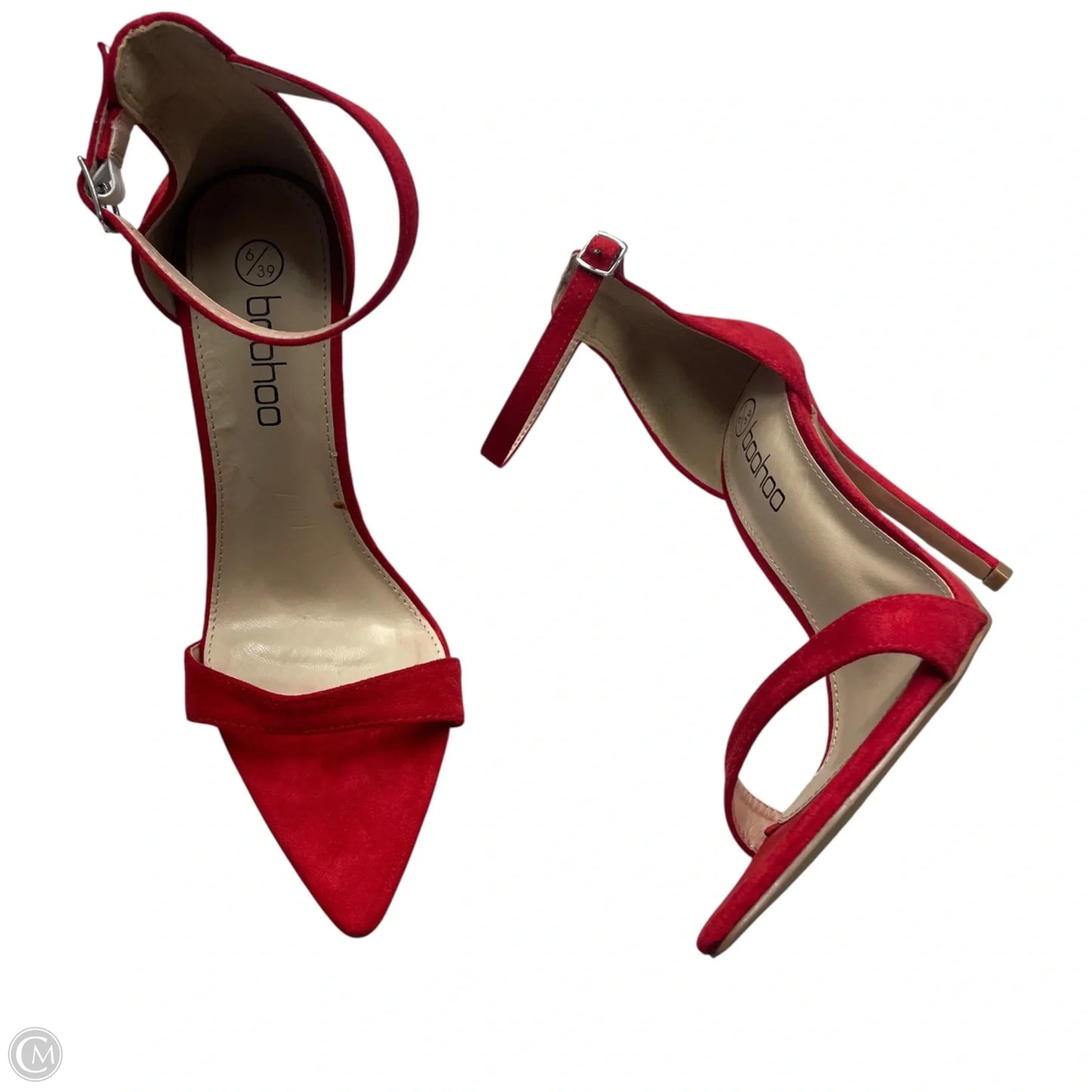 Sandals Heels Stiletto By Boohoo Boutique In Red, Size: 9