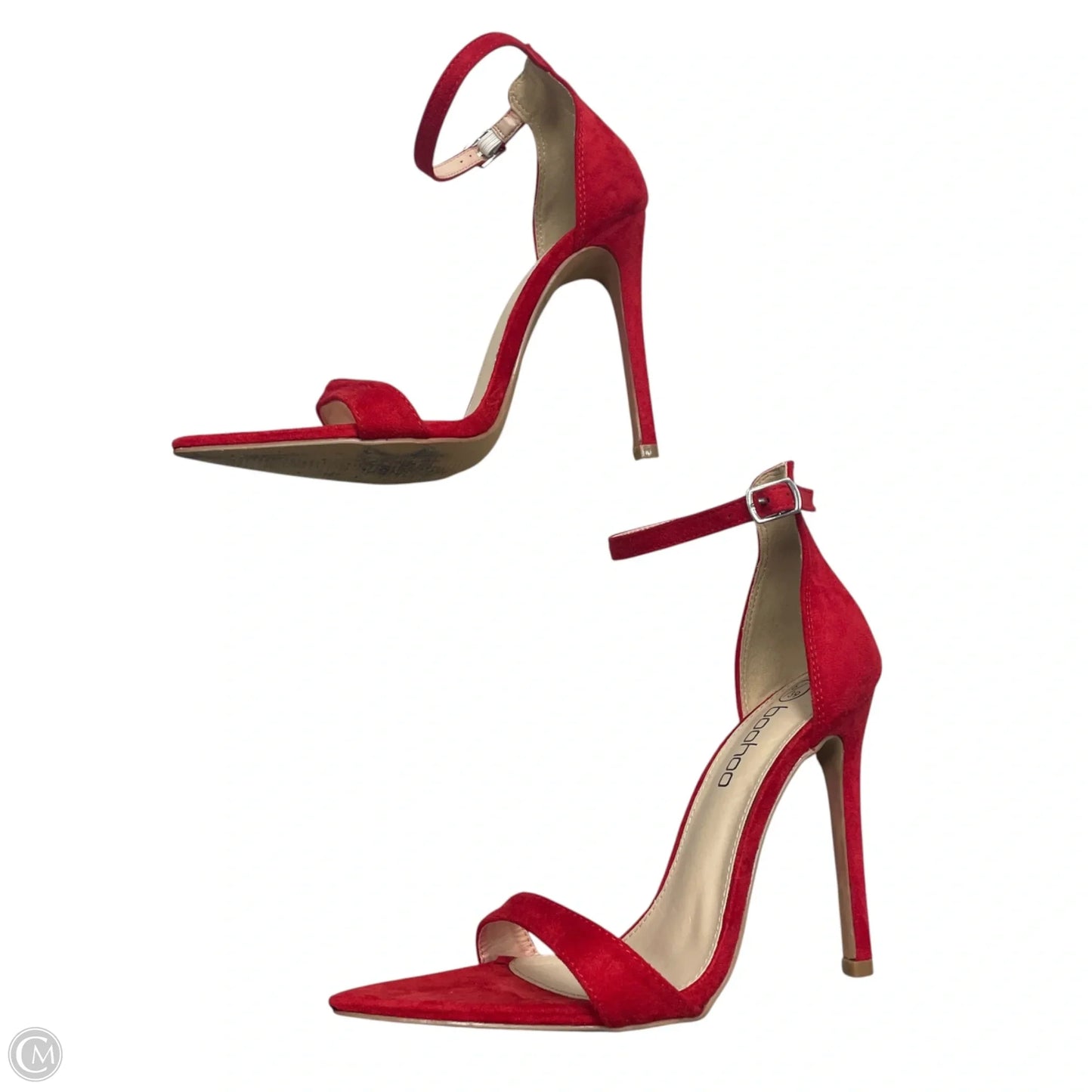 Sandals Heels Stiletto By Boohoo Boutique In Red, Size: 9