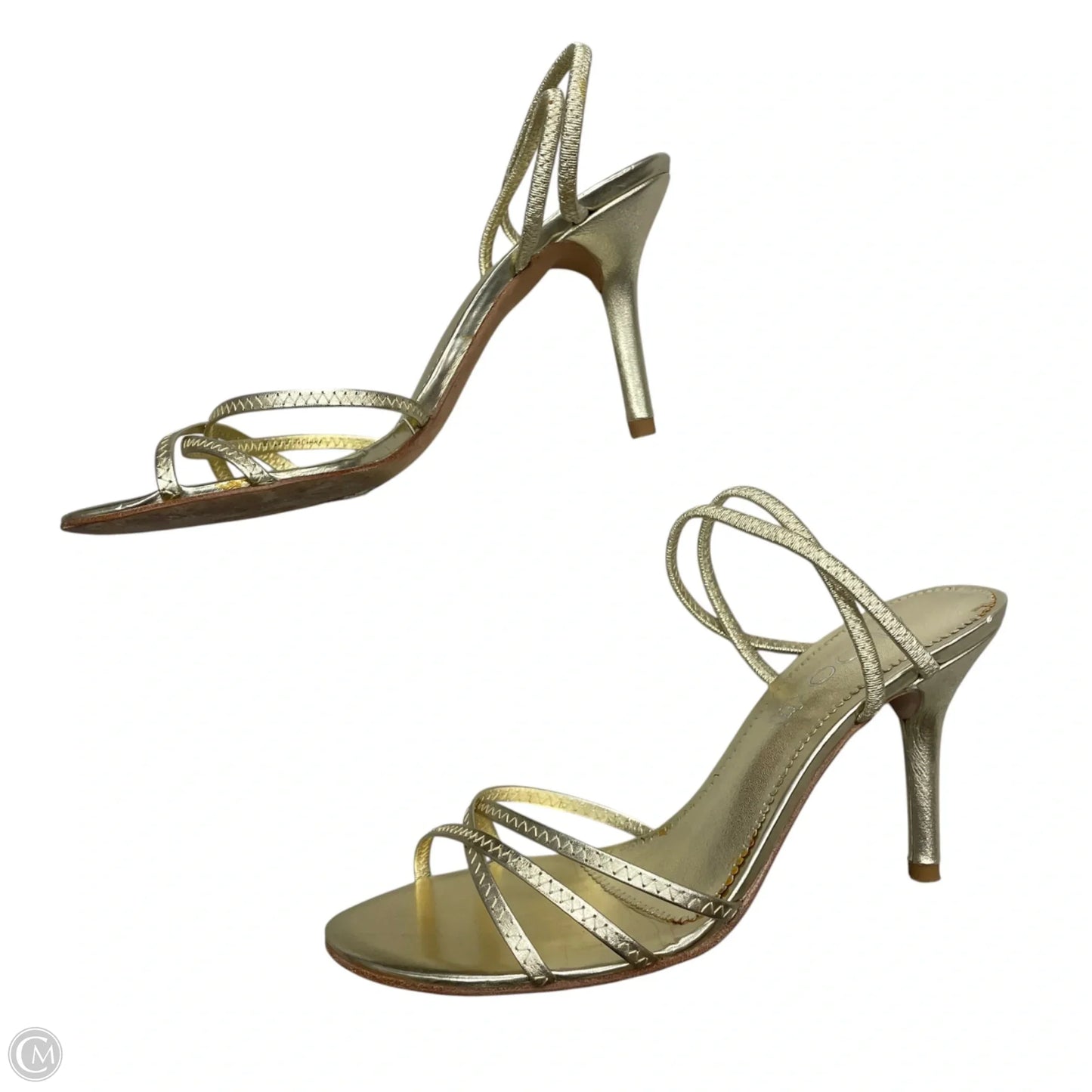 Sandals Heels Kitten By Aldo In Gold, Size: 7.5