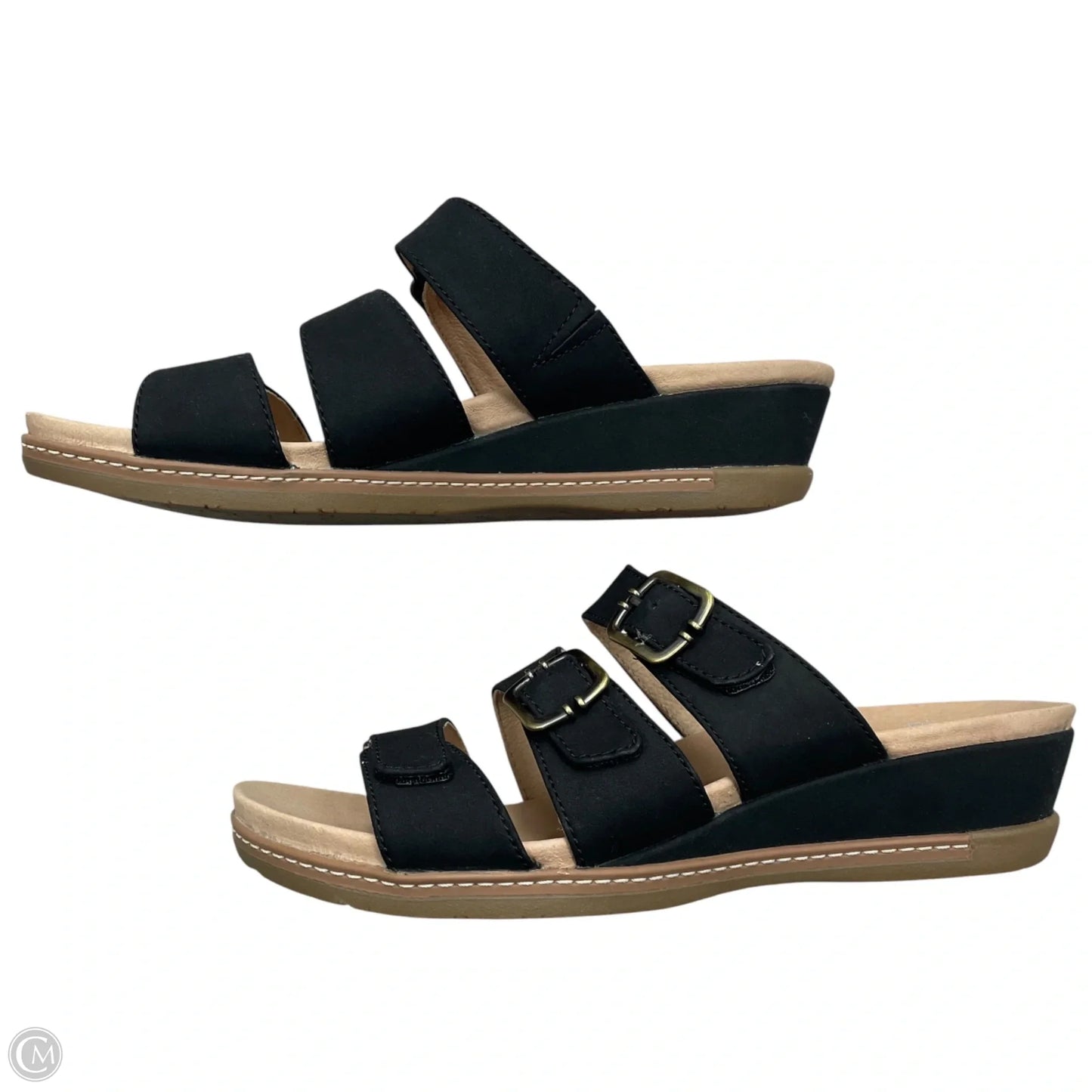 Sandals Heels Wedge By Dansko In Black, Size: 7.5