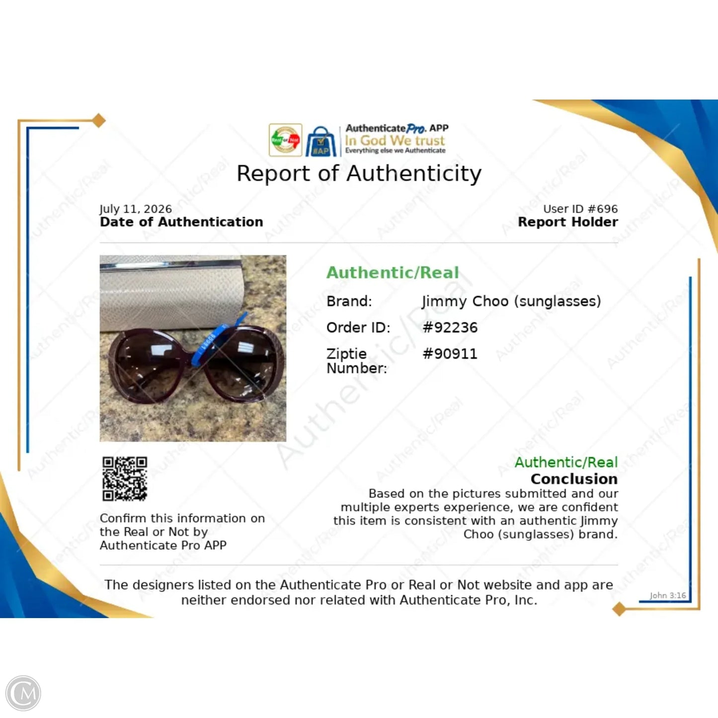 Sunglasses Luxury Designer By Jimmy Choo