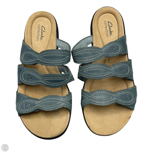 Sandals Flats By Clarks In Blue, Size: 9