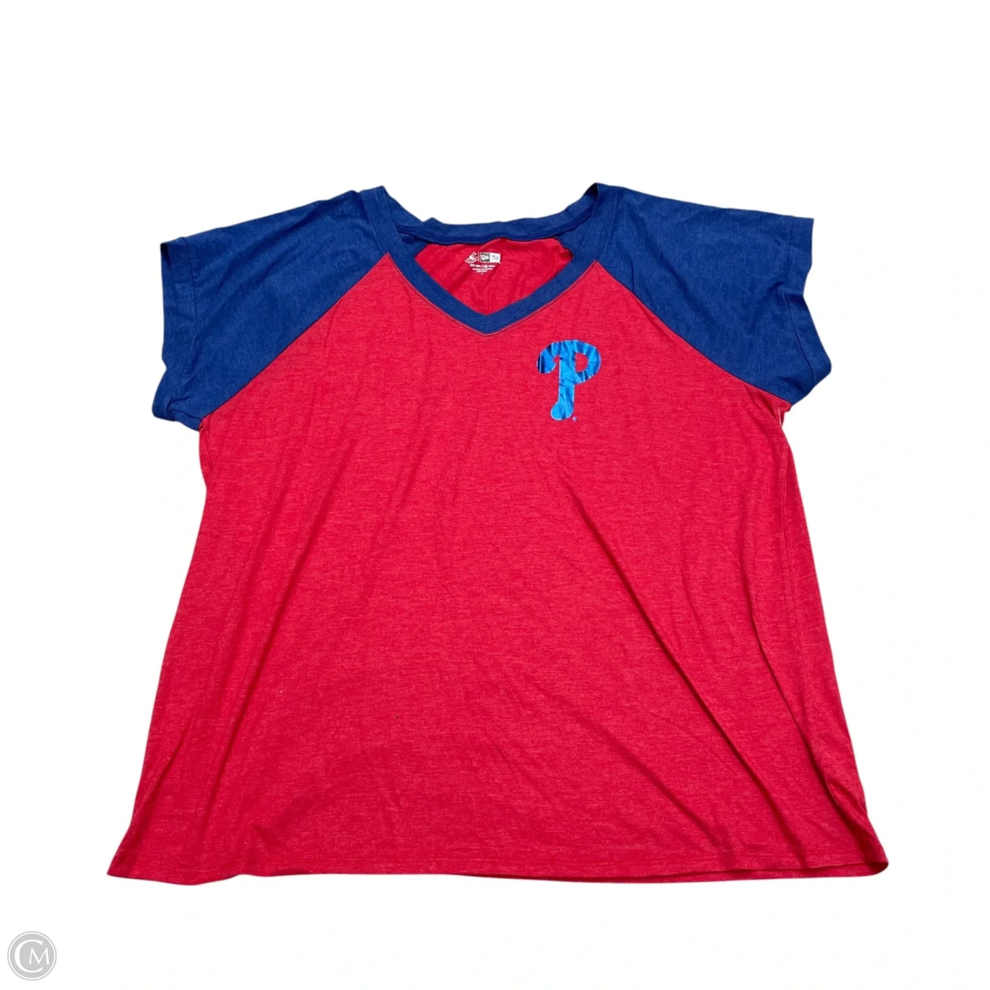 Athletic Top Short Sleeve By Genuine Merchandise In Blue & Red, Size: 4x