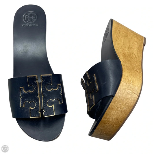 Sandals Designer By Tory Burch In Navy, Size: 8