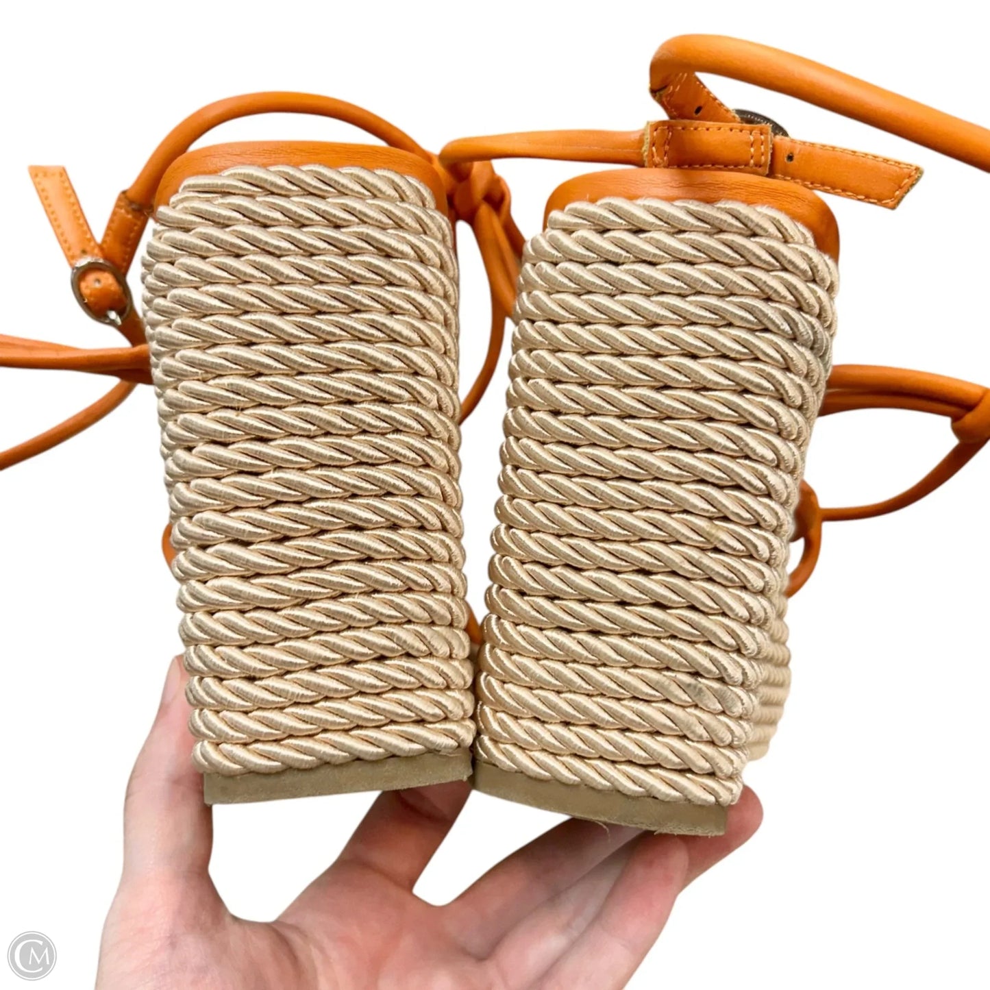 Sandals Heels Wedge By Marc Fisher In Orange, Size: 7.5
