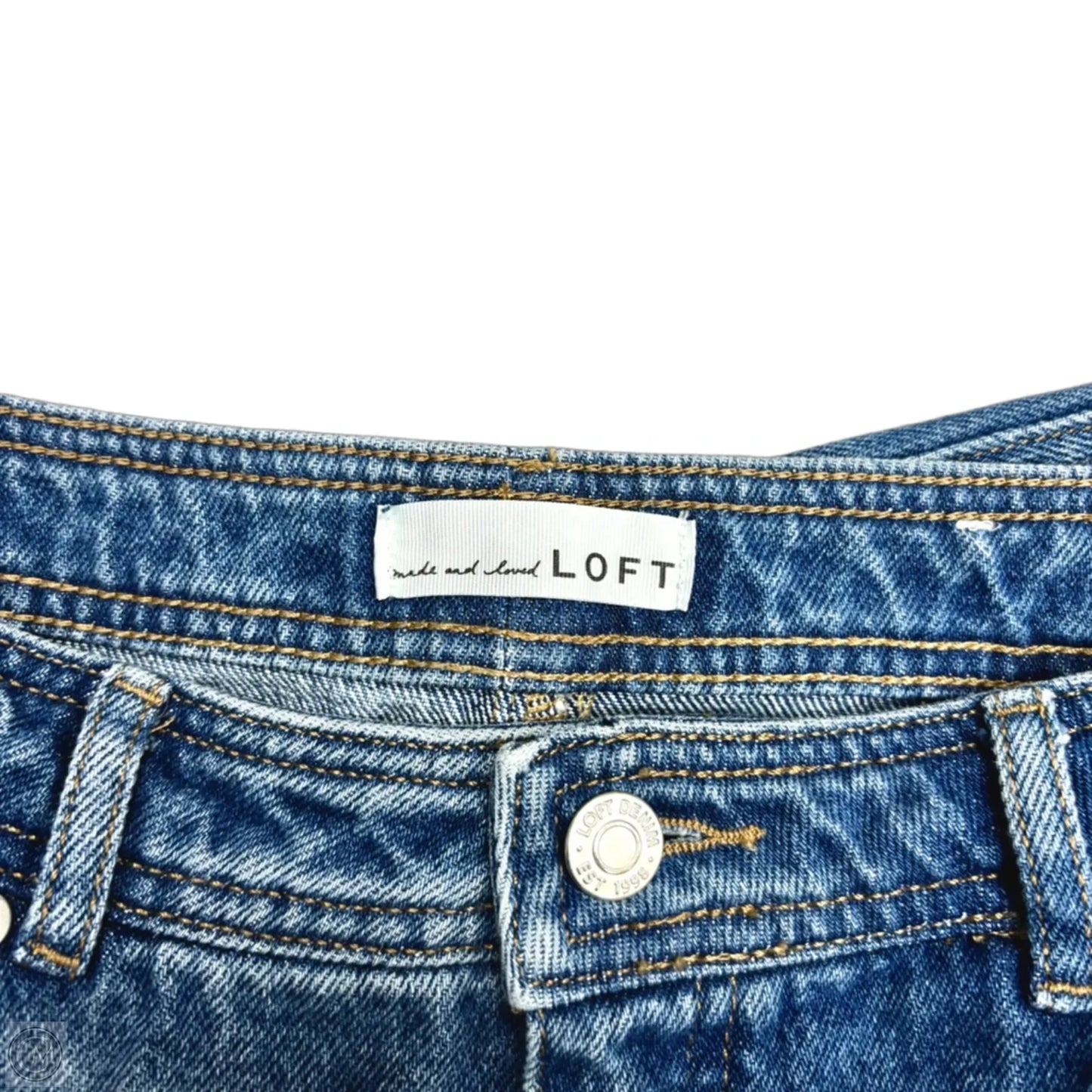 Jeans Cropped By Loft In Blue Denim, Size: 2