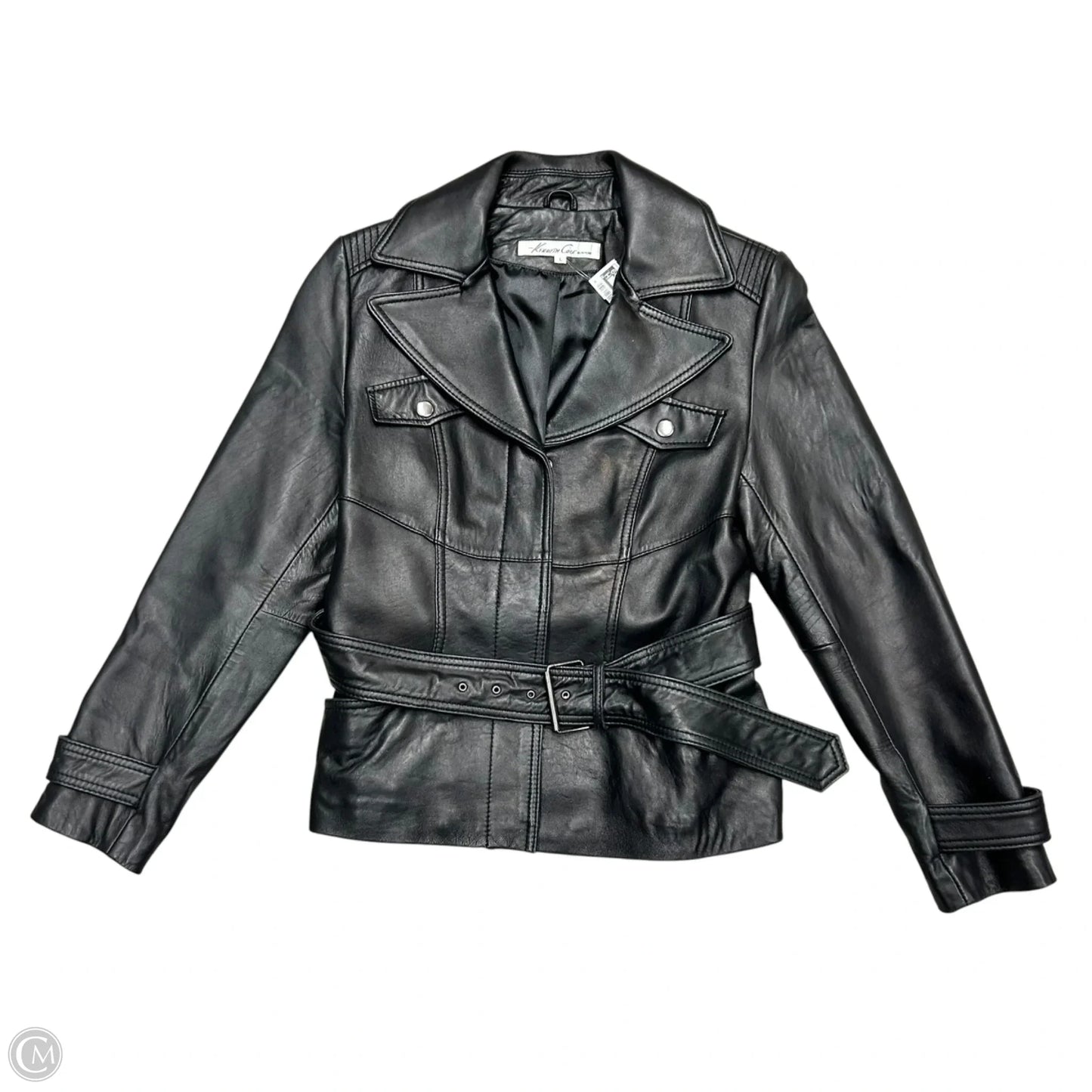 Coat Leather By Kenneth Cole In Black, Size: L