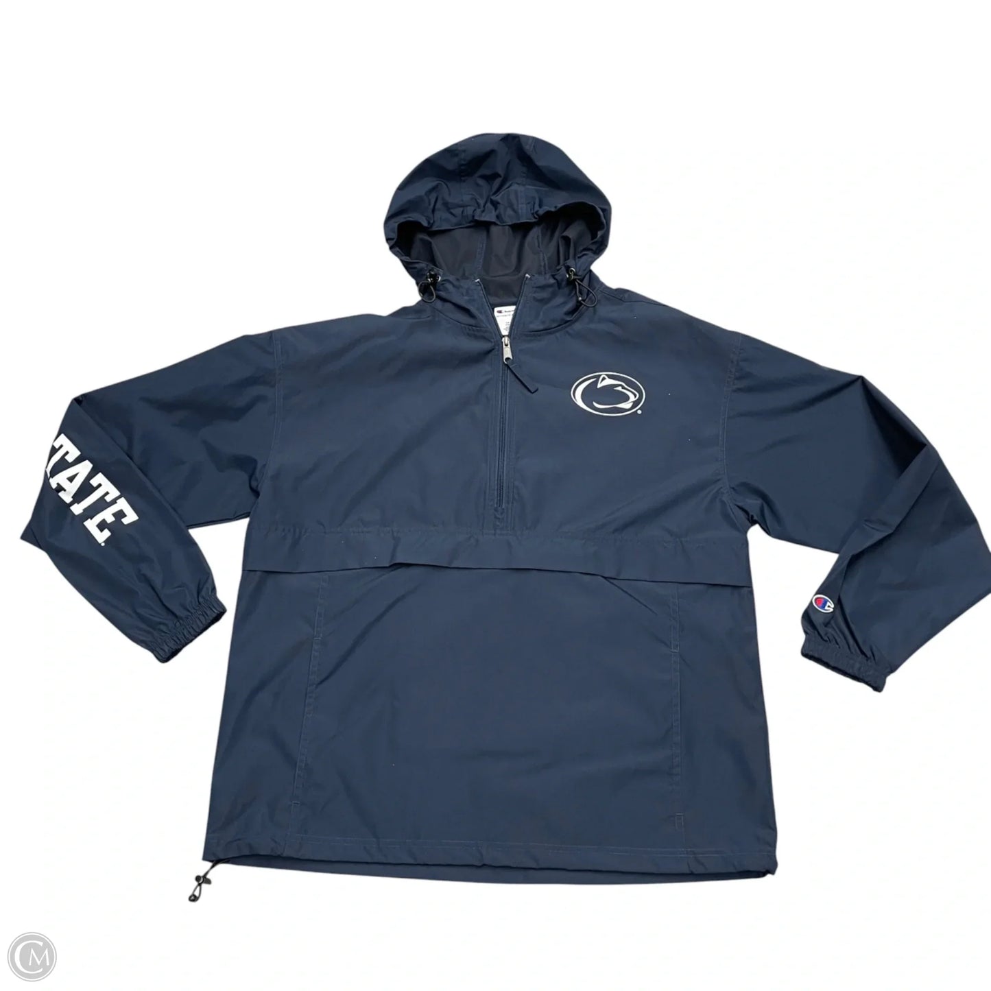 Jacket Windbreaker By Champion In Navy, Size: M