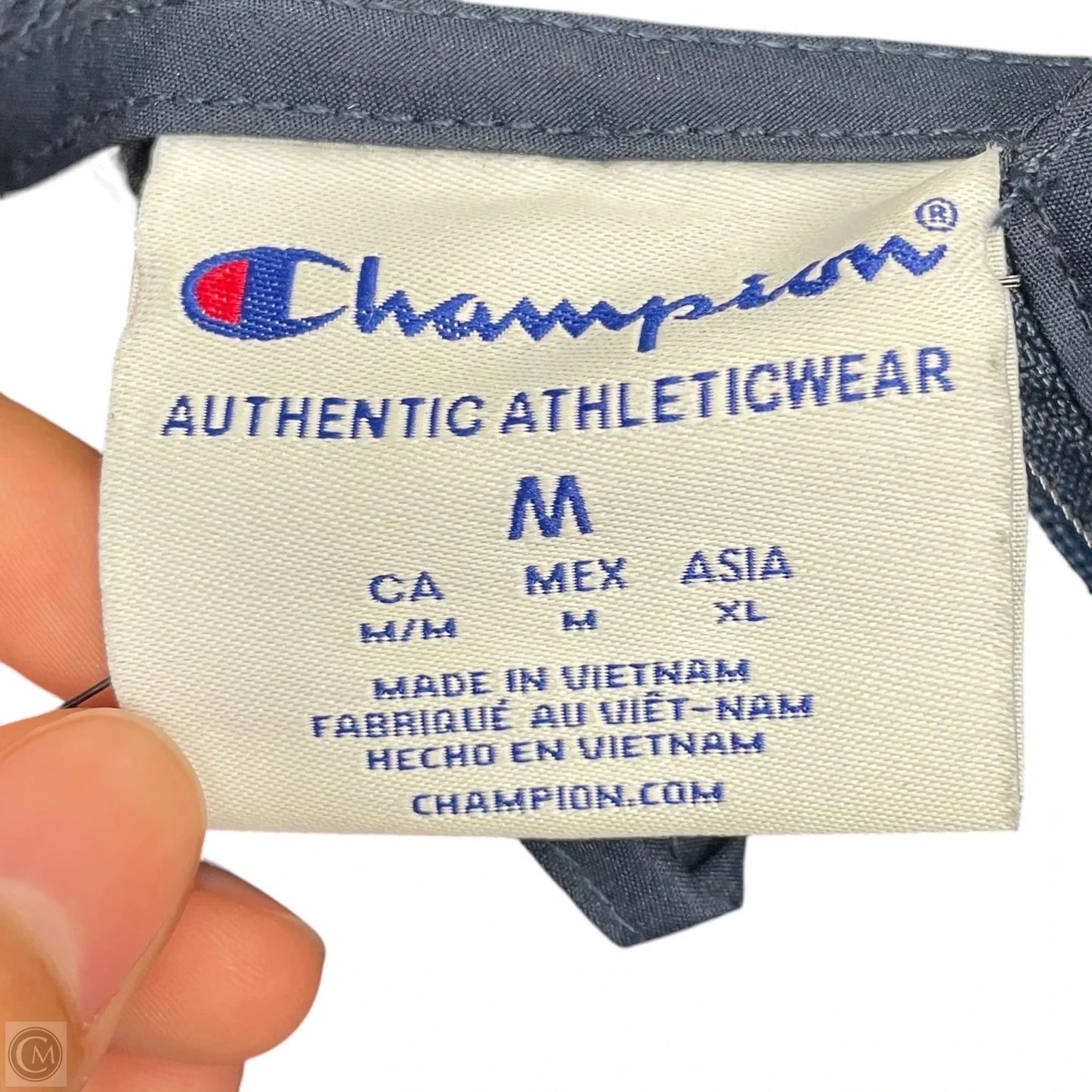 Jacket Windbreaker By Champion In Navy, Size: M