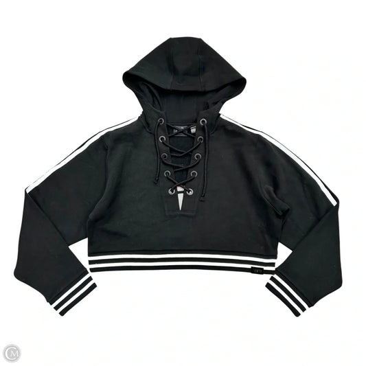 Athletic Sweatshirt Hoodie By Puma In Black & White, Size: M