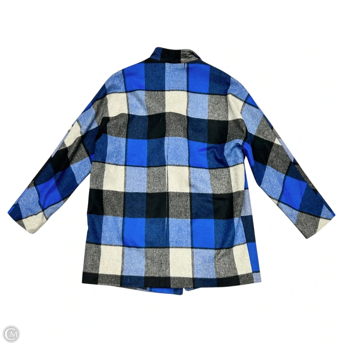 Coat Peacoat By Jones New York In Plaid Pattern, Size: L