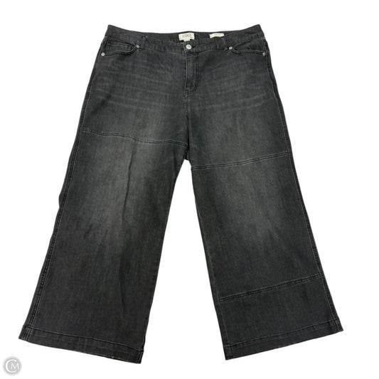 Jeans Wide Leg By Logo In Grey Denim, Size: 18
