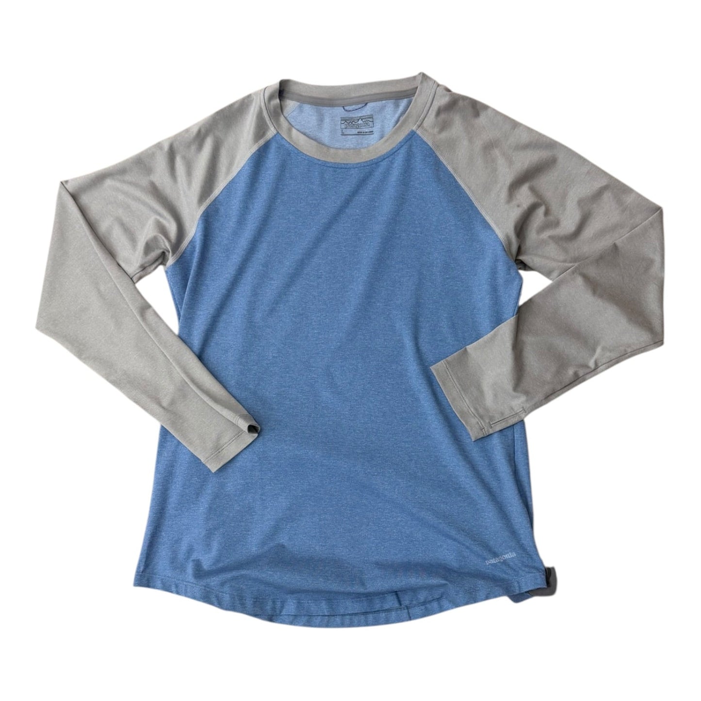Athletic Top Ls Crewneck By Patagonia In Blue & Grey, Size:L
