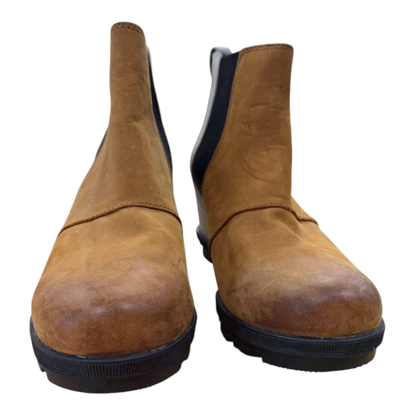 Boots Ankle Flats By Sorel In Brown & Cream, Size:8.5