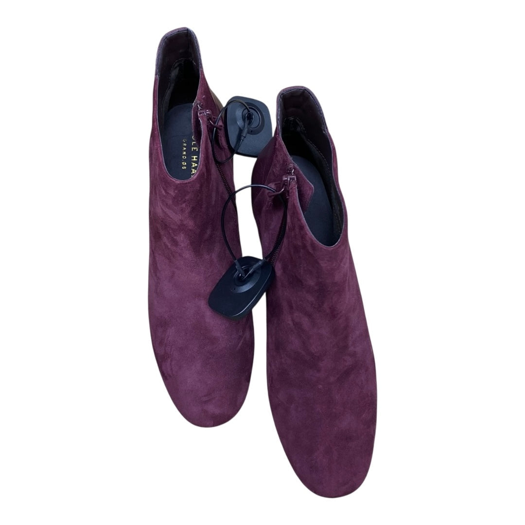 Boots Ankle Heels By Cole-Haan In Purple, Size:7.5