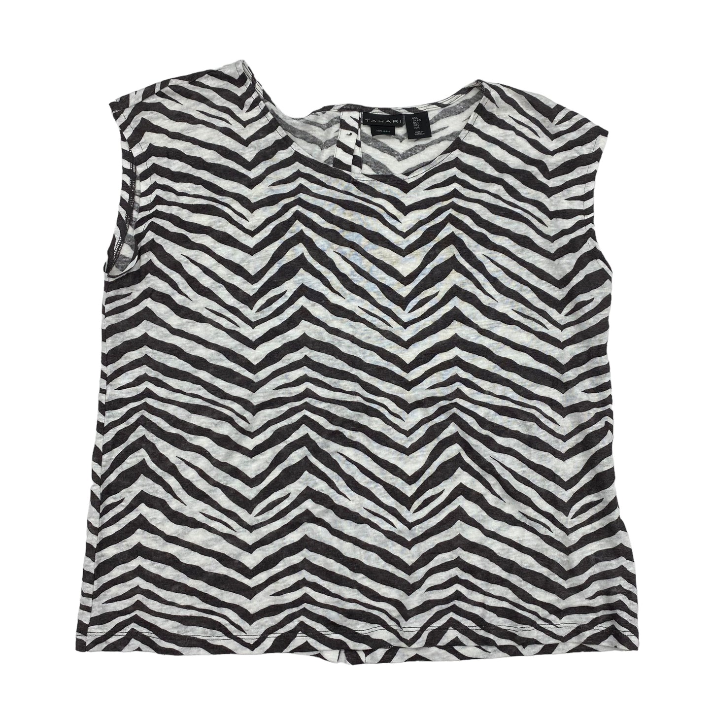Zebra Print Top Sleeveless Tahari By Arthur Levine, Size L