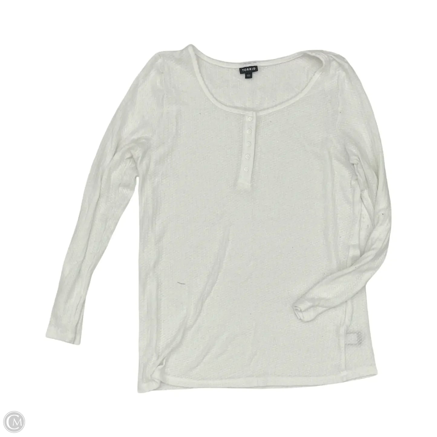 Top Long Sleeve By Torrid In White, Size: 1x