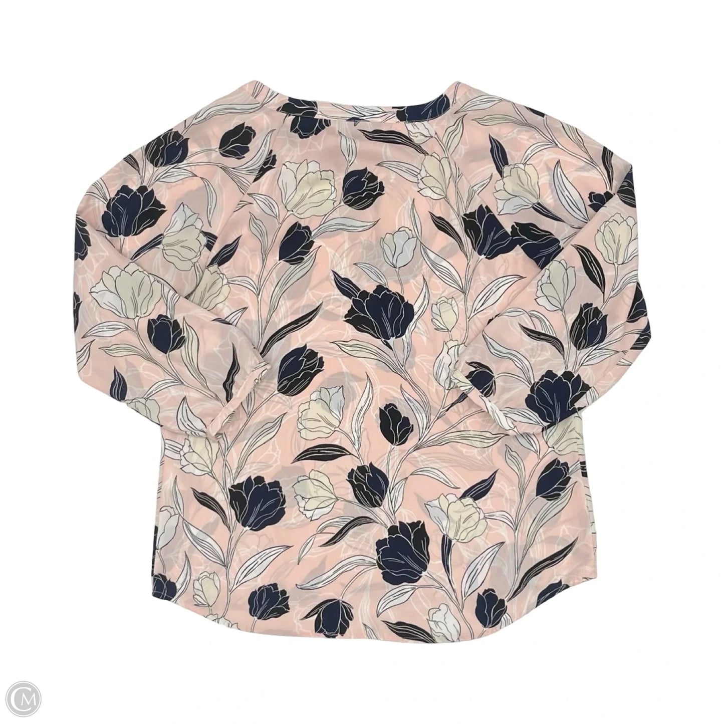 Blouse 3/4 Sleeve By Banana Republic In Pink, Size: M