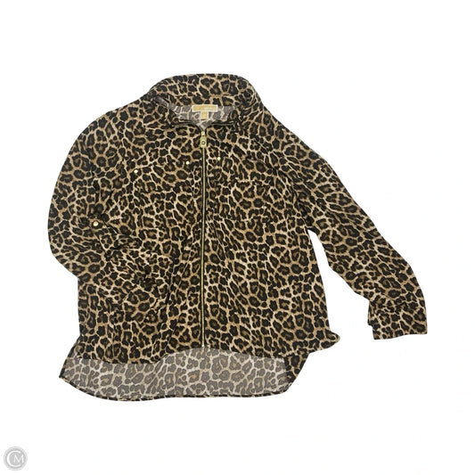 Blouse Designer By Michael Kors In Animal Print, Size: 1x