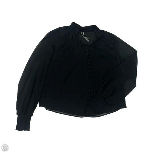 Blouse Long Sleeve By Anthropologie In Black, Size: Xs