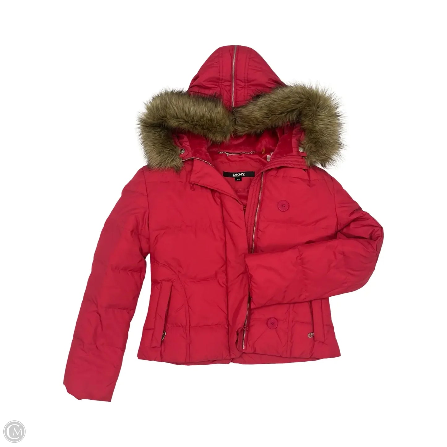 Coat Puffer & Quilted By Dkny In Pink, Size: Xs