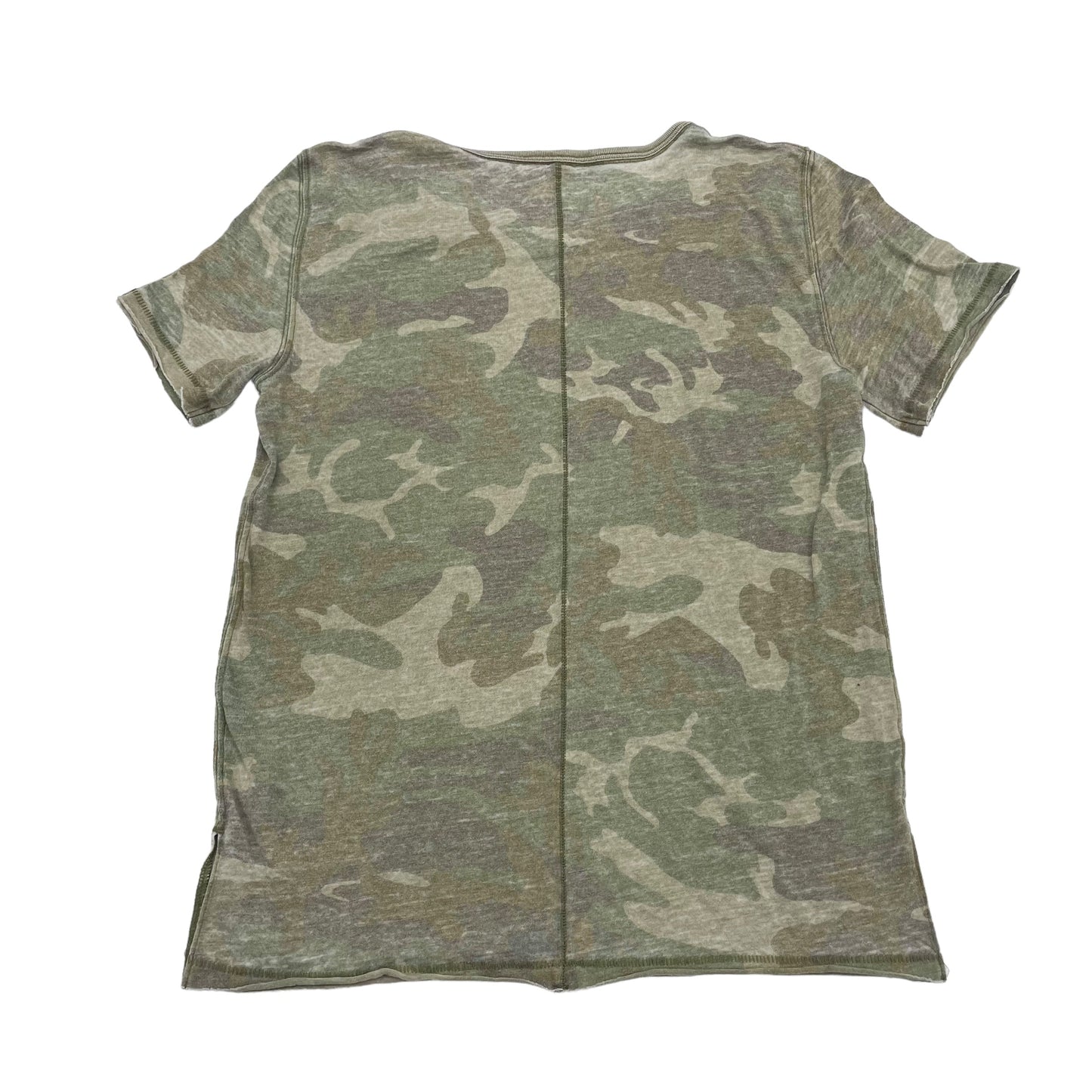 Camouflage Print Top Short Sleeve Free People, Size Xs