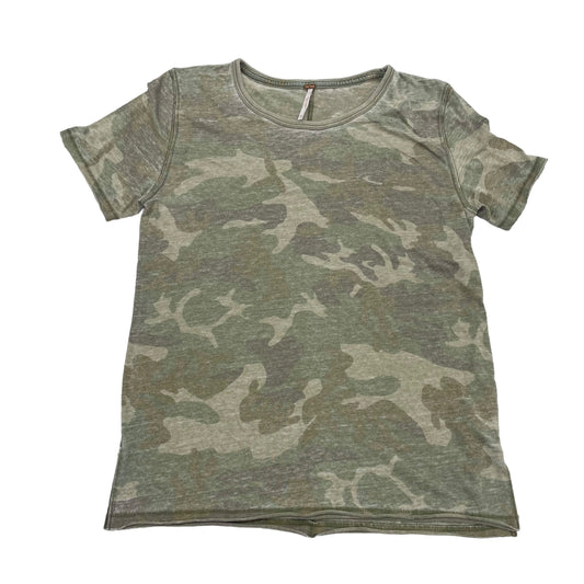 Camouflage Print Top Short Sleeve Free People, Size Xs
