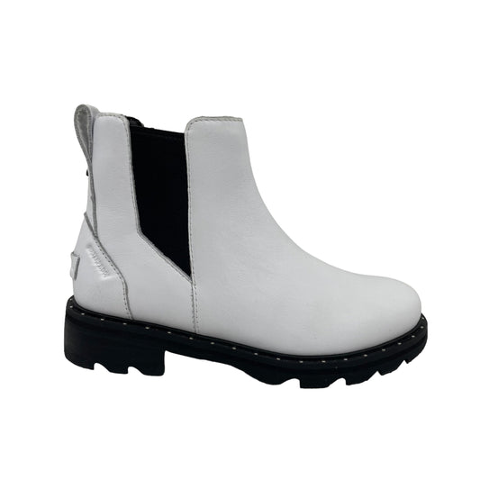 White Boots Ankle Flats Sorel, Size 6