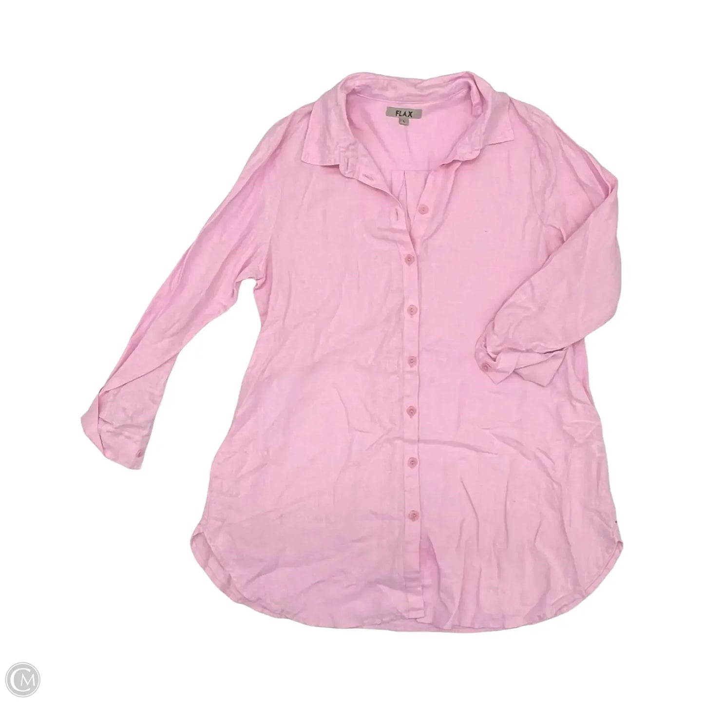 Tunic Long Sleeve By Flax In Pink, Size: L