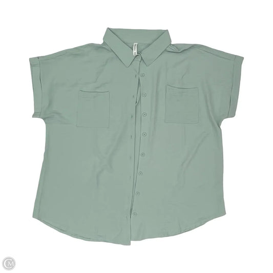 Blouse Short Sleeve By Zenana In Green, Size: 3x