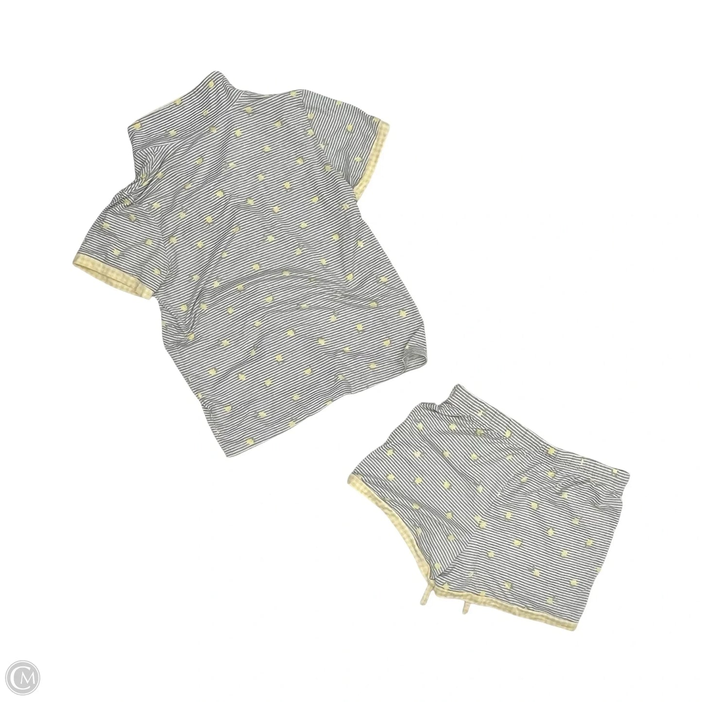 Pajamas 2pc By Rae Dunn In Grey & Yellow, Size: S