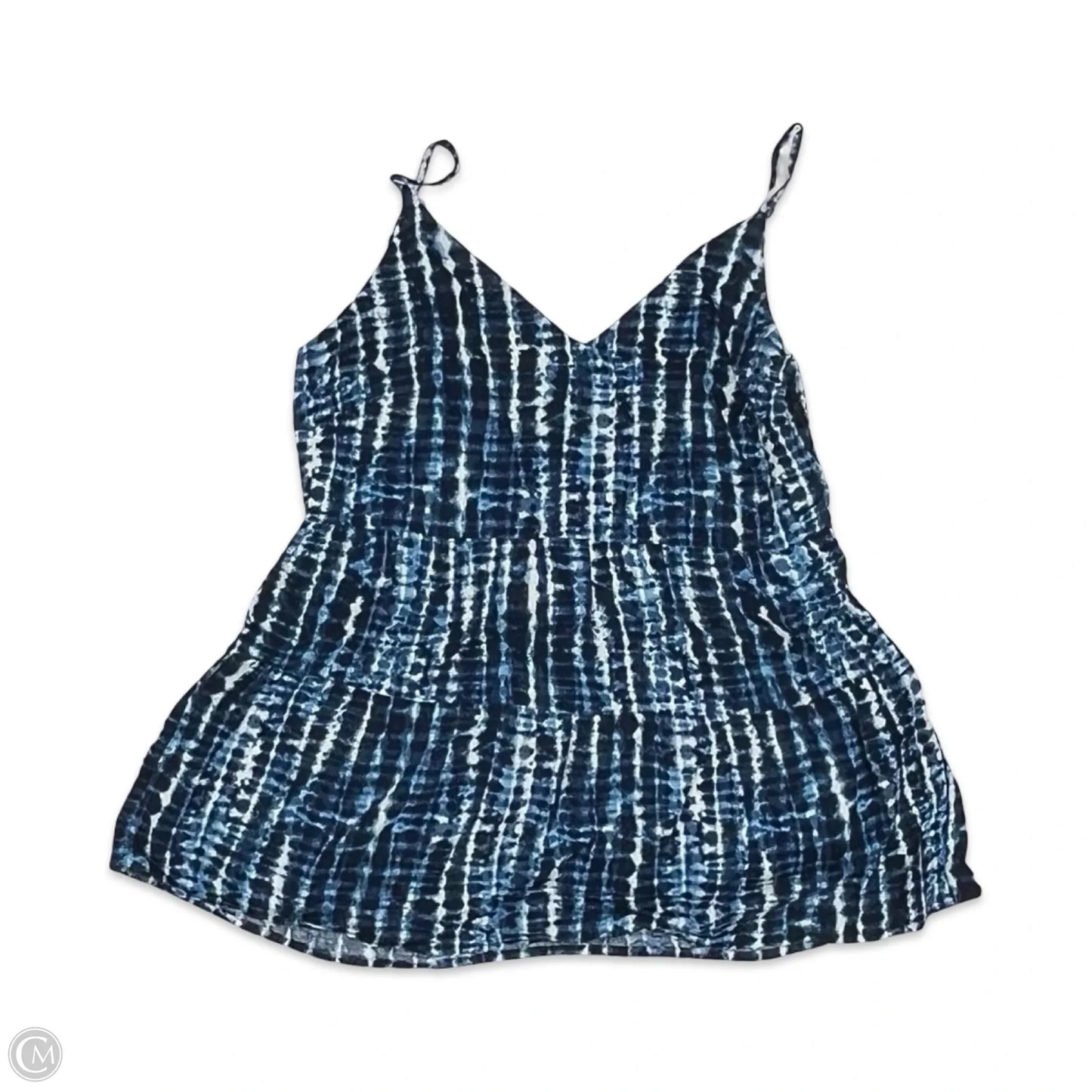 Blouse Sleeveless By Old Navy In Blue & White, Size: M