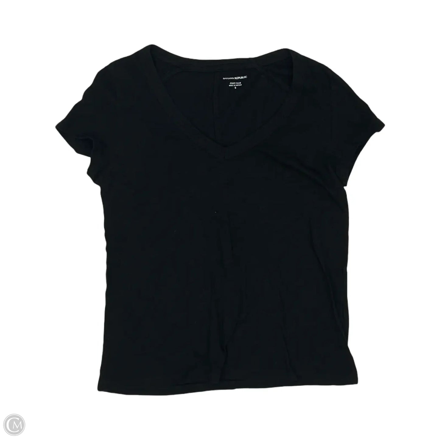 Top Short Sleeve By Banana Republic In Black, Size: S