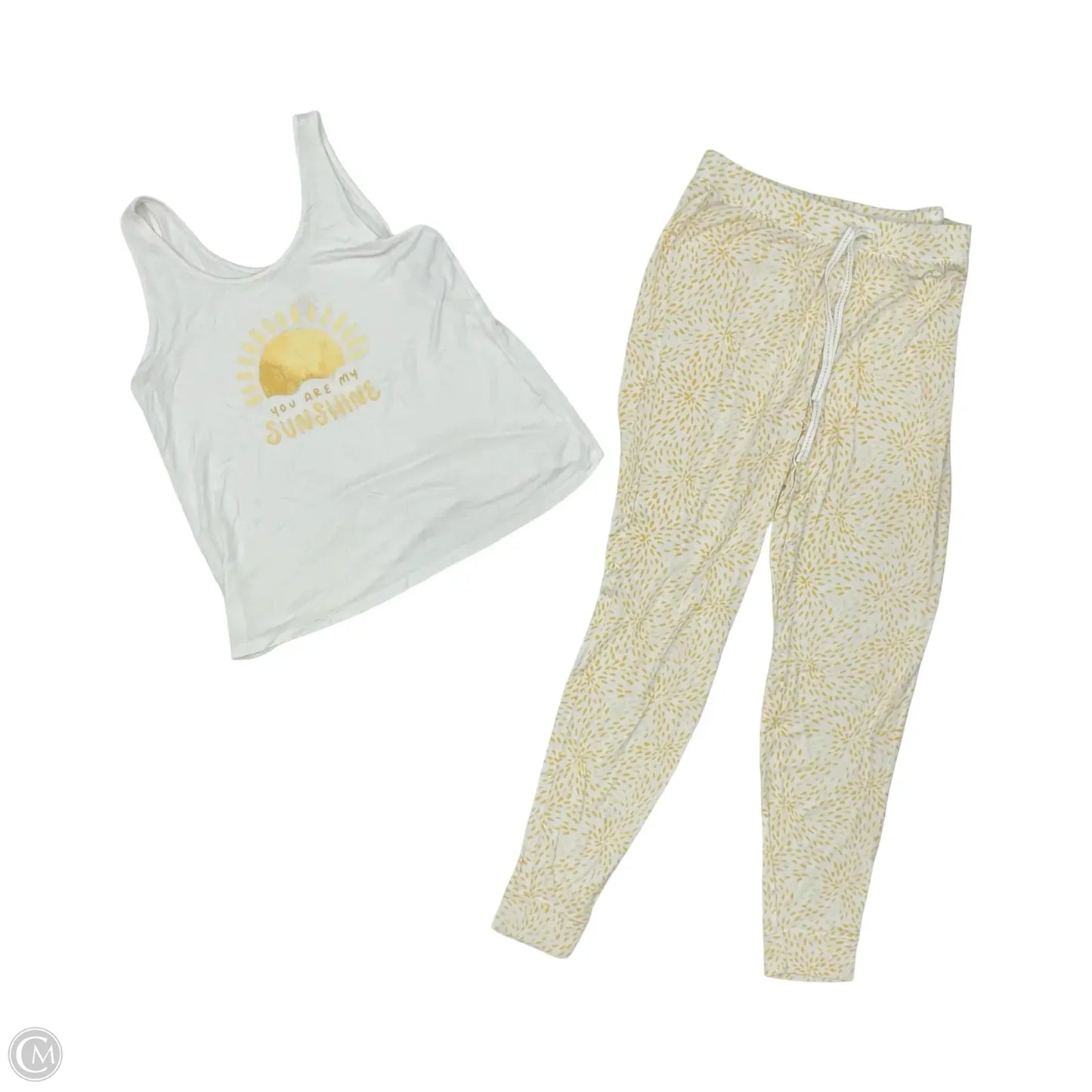 Pajamas 2pc By Lc Lauren Conrad In White & Yellow, Size: S